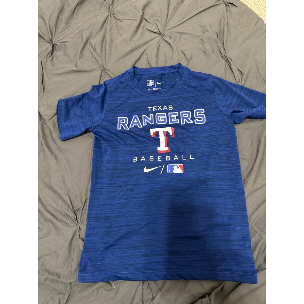 Texas Rangers‎ Nike MLB Dri-Fit S Youth Blue Baseball T-Shirt